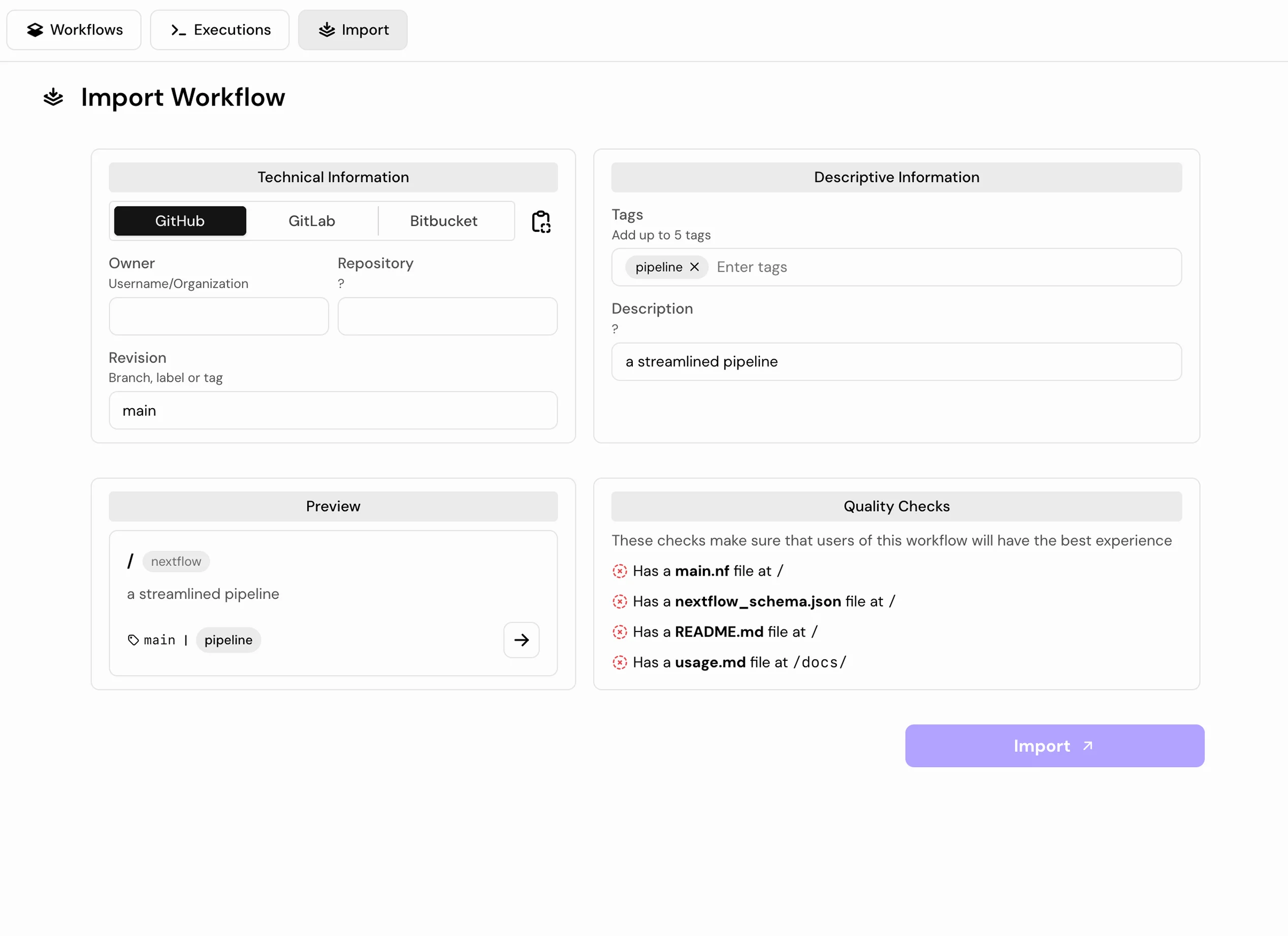 Import from GitHub